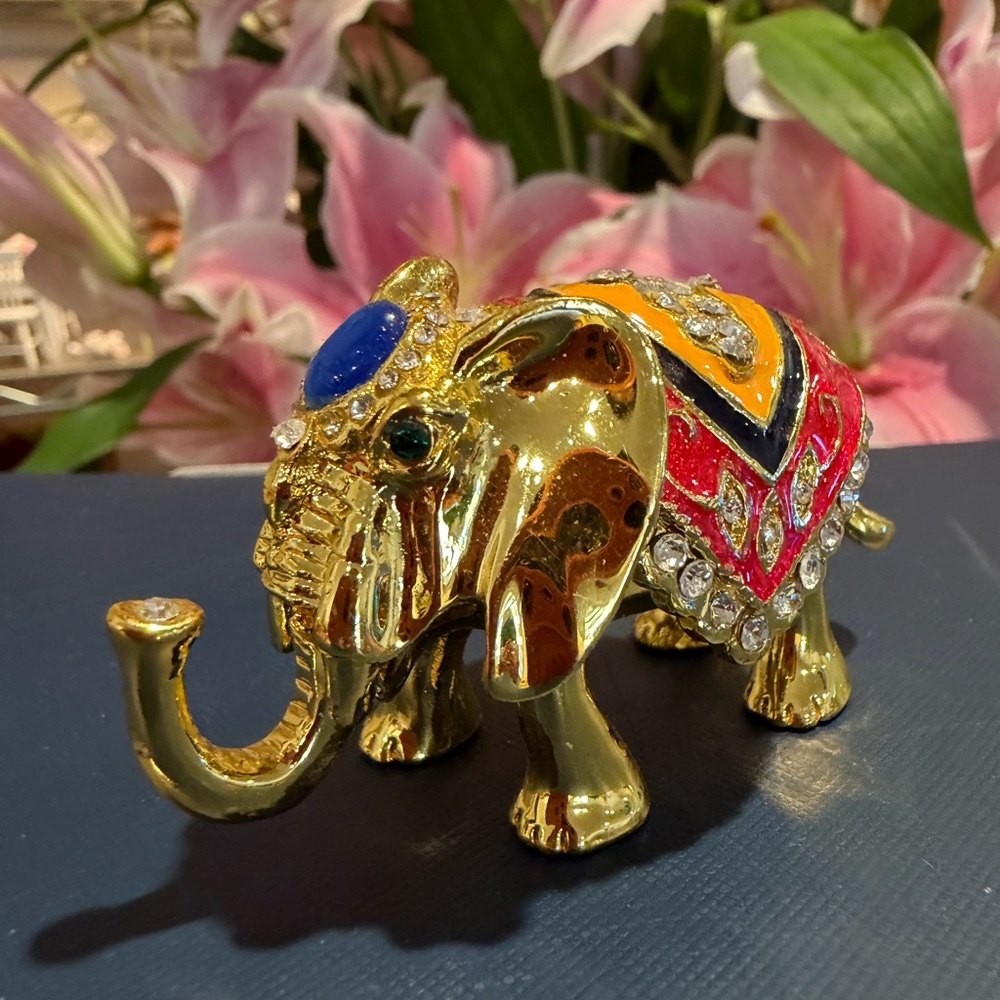 Colorful Jeweled Elephant Figurine